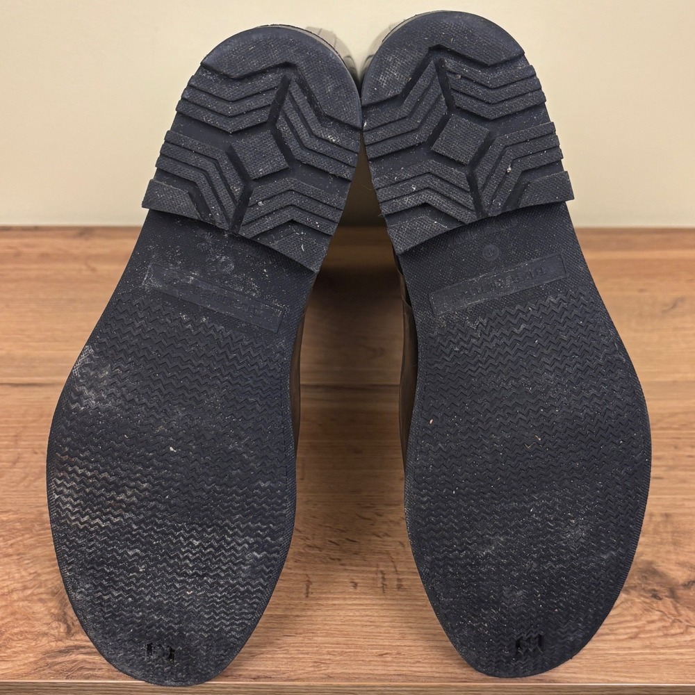 BURBERRY Crosshill Heart Check Rain Boots In Black Women Size 40 Outdoor Rubber - Picture 14 of 14